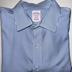 Brooks Brothers Madison 100% Supima Cotton Blue Stripe Dress Shirt 17-33